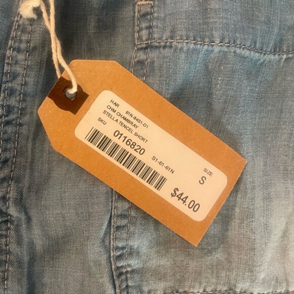 Harlow Tencel Chambray Denim Shorts - Picture 3 of 8